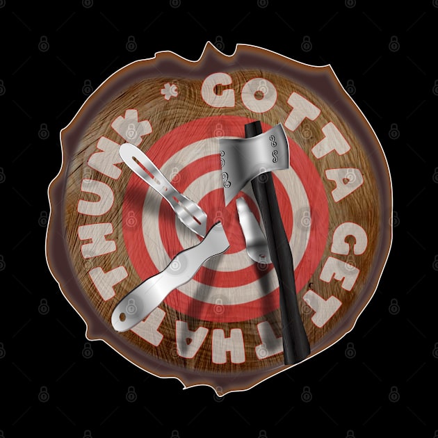 Gotta Gety That Thunk - Stump Target Throwing Axe and Knife by geodesyn