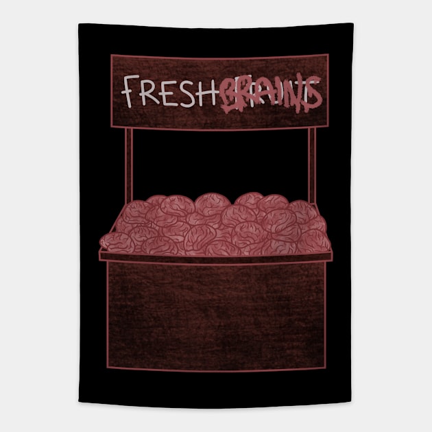 Zombie Brain Fruit Stand Tapestry by inatorinator