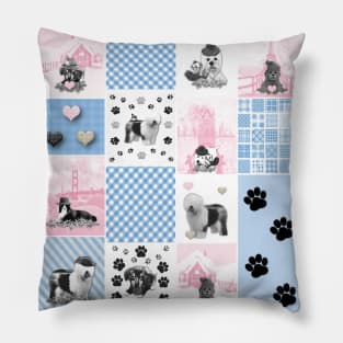 Dog Lovers Patchwork Pattern Pillow