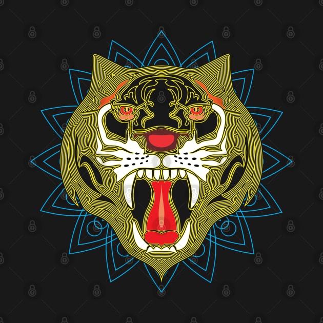 Yellow Tiger Killer Angry Leaf Polygonal by noranajas