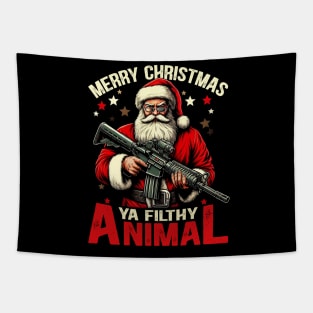 Funny Merry Christmas Ya Filthy Animal ,Christmas shirt ,Winter sign ,Holiday quote ,Retro Christmas cut file Tapestry