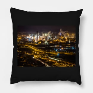 The Beast in the Night - Port Talbot Steelworks, South Wales - 2013 Pillow