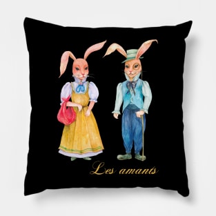 Rabbit illustration water color Pillow