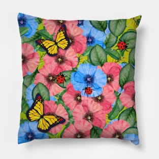 Floral scene Pillow