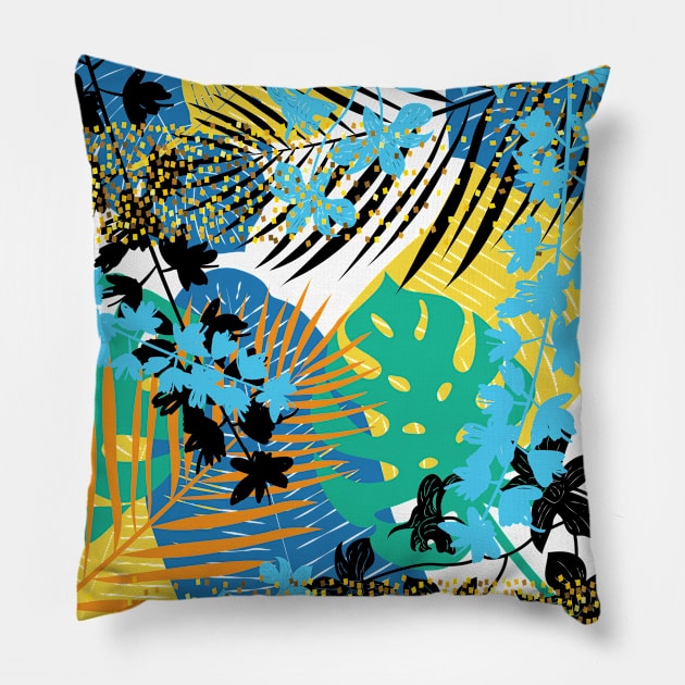Tropical Leaves Pillow by SWON Design