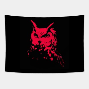 Red Owl Head Tapestry