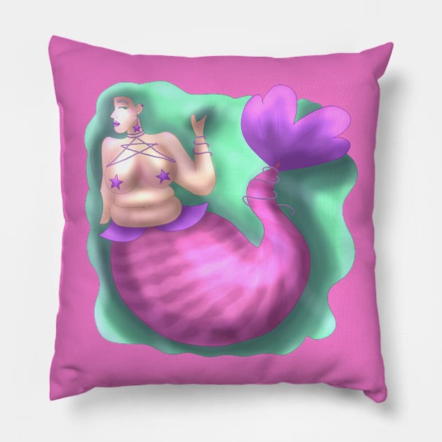 Curvy Mermaid Pillow by TheQueerPotato