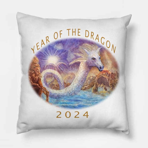 Year of the Dragon 2024 Pillow by iSpirit