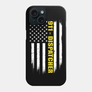 911 Dispatcher Thin Gold Line Flag Phone Case