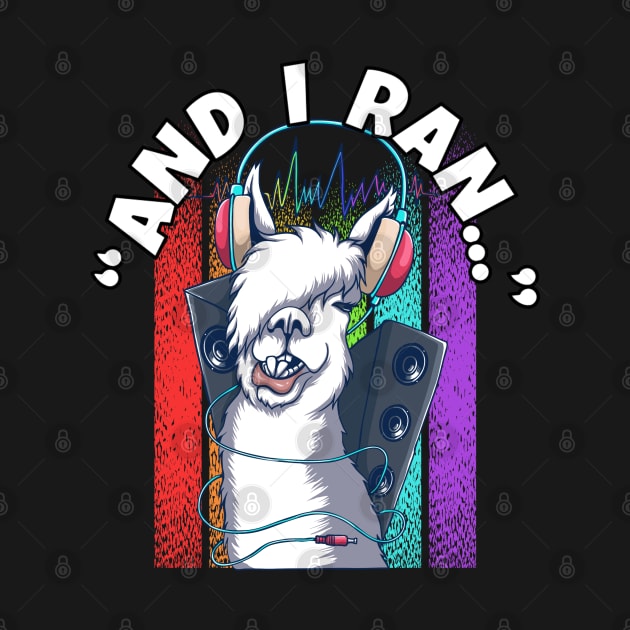 Llama with Headphones – And I Ran by RockReflections