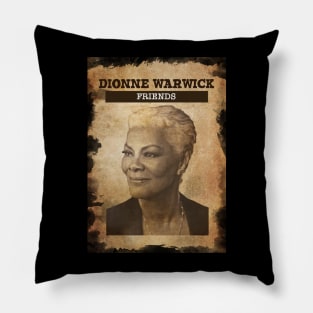 Vintage Old Paper 80s Style Dionne Warwick /// Friends Pillow