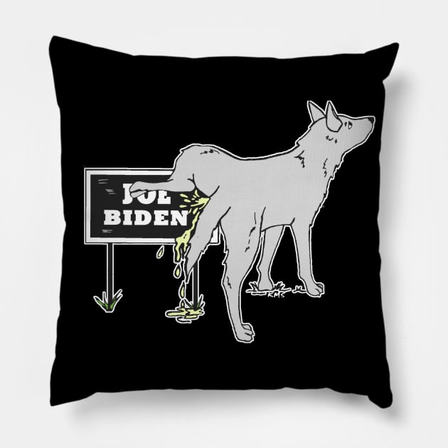 Funny Anti Biden Not My President Political Humor Pillow by DesignFunk