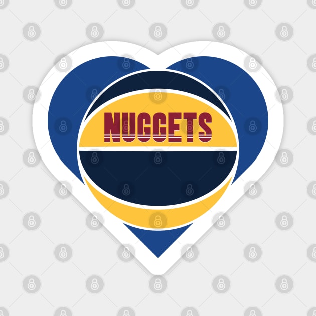 Heart Shaped Denver Nuggets Basketball Magnet by Rad Love