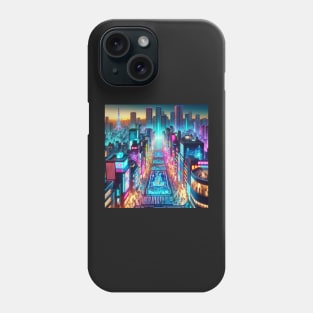 Neon Pulse: The Digital Plaza part two Phone Case