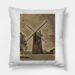 Horsey windpump sepia Pillow