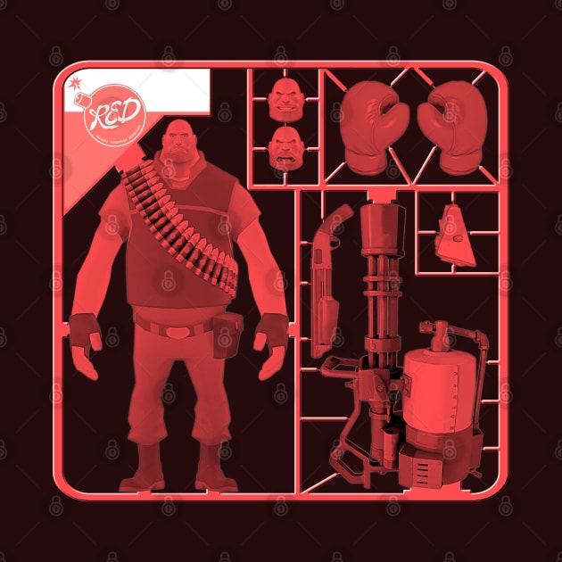 Team Fortress 2 - Heavy Weapons Guy Model Sprue - Red by Reds94