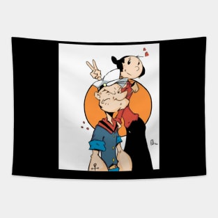 POPEYE THE SAILOR MAN AND OLIVE OIL Tapestry