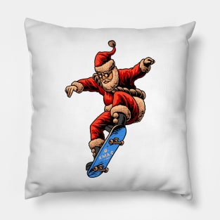 christmas skateboarding santa Pillow