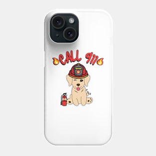 Firefighter Golden Retriever Phone Case