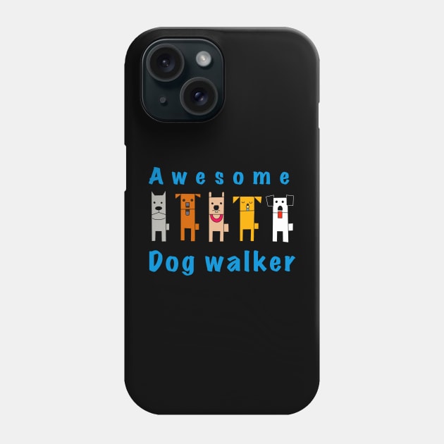 Awesome dogwalker Phone Case by Suzy Shackleton felt artist & illustrator