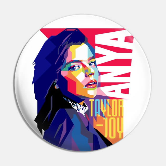 Anya Taylor-Joy Pop Art Pin by Laksana Ardie Store