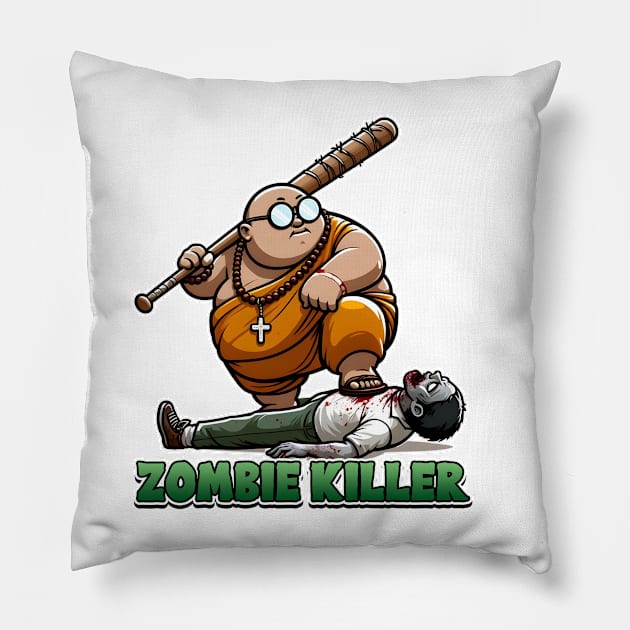 Zombie Killer Pillow by Rawlifegraphic