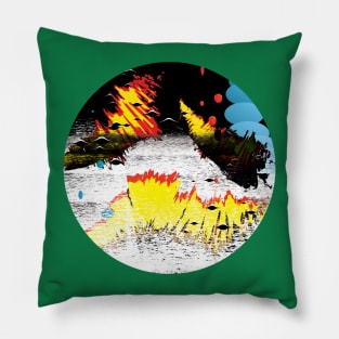 Heavy Dirty Soul - Glitch Digital Abstract Art Vibrant Colorful Pillow