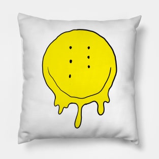 Drippy Six-Eyed Smiley Face Pillow