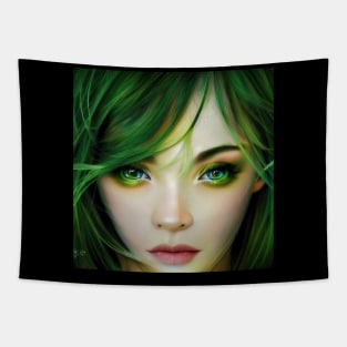 Elf Woman with Green eyes Tapestry