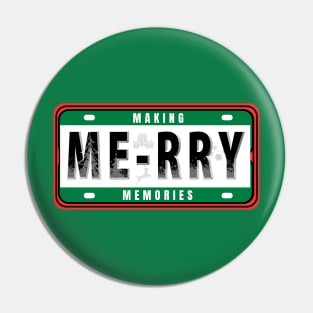 MAKING MERRY MEMORIES CHRISTMAS HOLIDAY NUMBER PLATE Pin