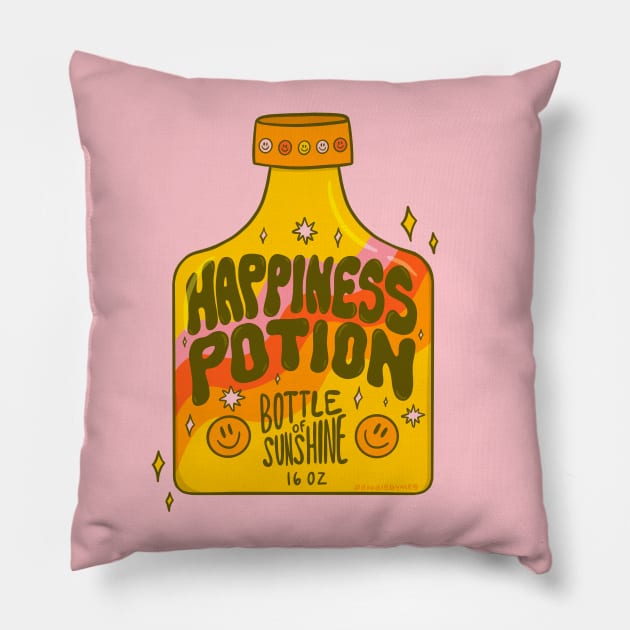 Happiness Potion Pillow by Doodle by Meg