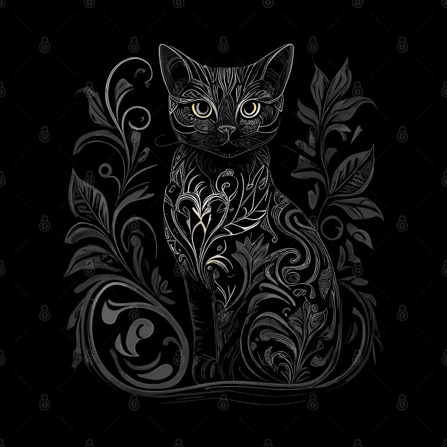 Retro Gothic Style Cat Gifts Vintage Cat by KsuAnn