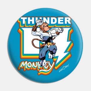 Young Thunder Monkey with Retro Logo Pin