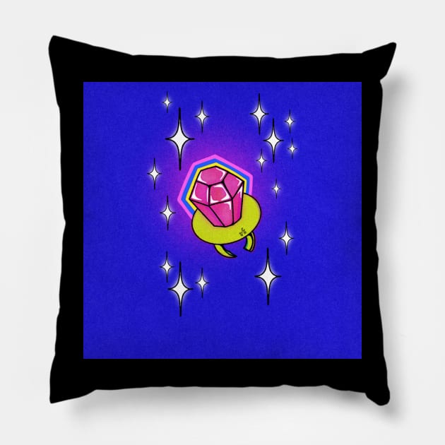 Strawberry Ring Pop Blue Pillow by vswizzart