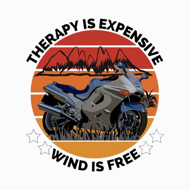 Therapy is Expensive Wind is Free Funny Saying T-shirt by Sams Design Room