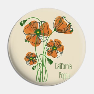 California Poppy Pin