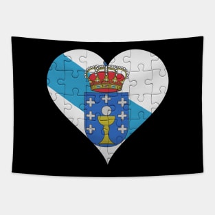 Galician Jigsaw Puzzle Heart Design - Gift for Galician With Galicia Roots Tapestry