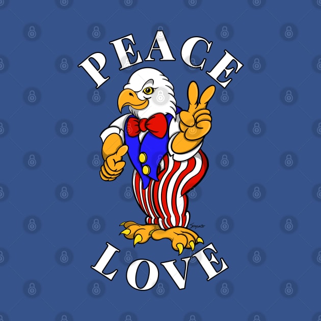USA Bald Eagle PEACE LOVE by ScottyGaaDo