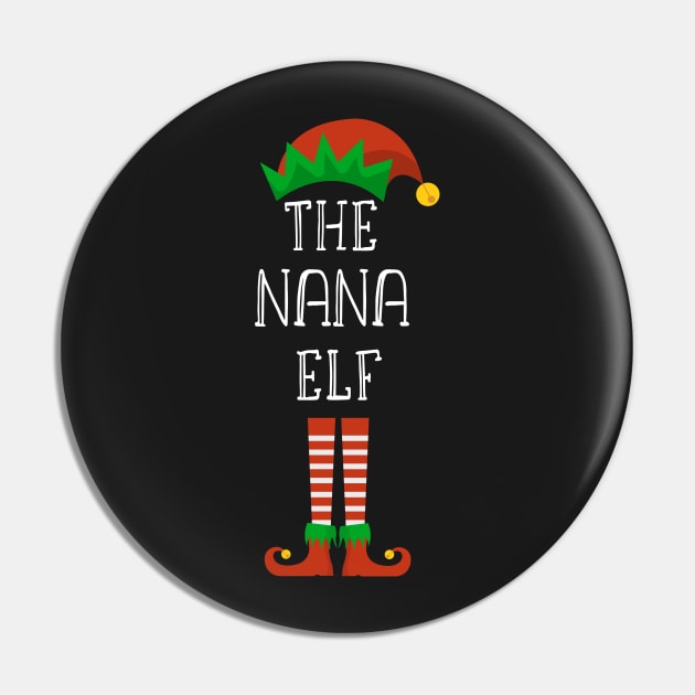 Matching Family Christmas Group Elf Gift - The Nana Elf - Funny Pajama Christmas Holiday Pin by WassilArt