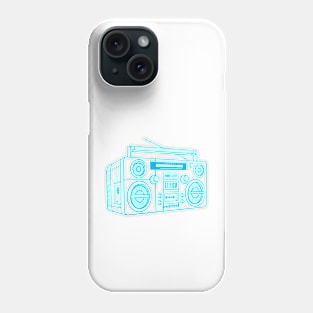 Boombox (Vivid Cerulean Lines) Analog / Music Phone Case