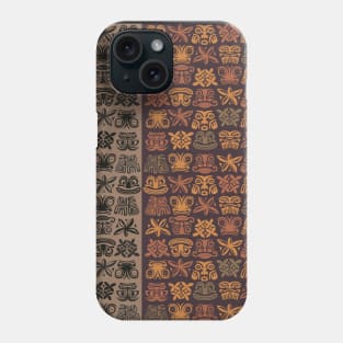 Mid Century Tiki Mask Pattern Colors Phone Case