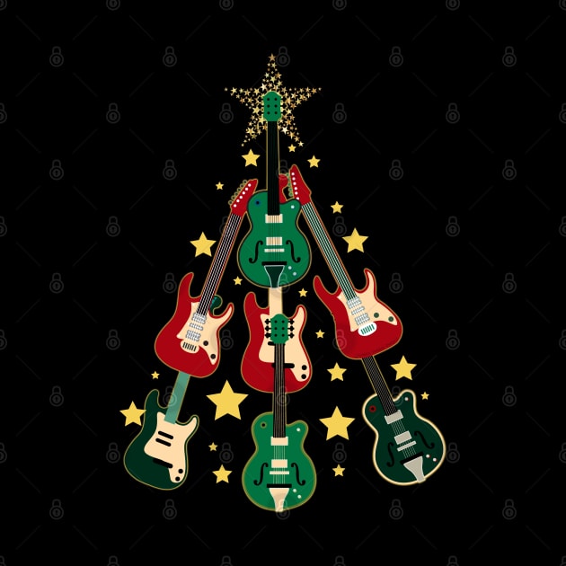 Cool Guitar Christmas Tree Guitar Lovers Christmas Tree by Dibble Dabble Designs