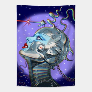 Retro Sci Fi Android Alien Tapestry