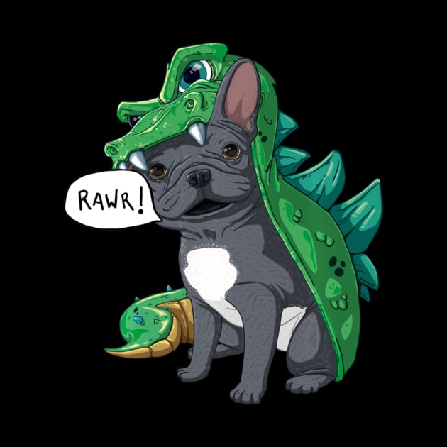 French Bulldog Dinosaur Dragon Costume Halloween Gift by adrinalanmaji