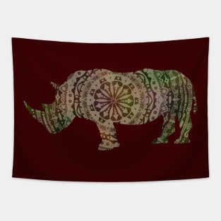 Mandala Rhino Tapestry