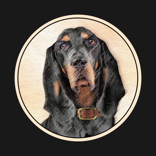 Black & Tan Coonhound Painting - Original Dog Art by Alpen Designs