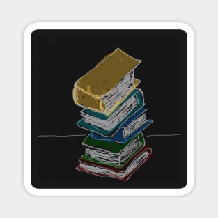 Book Stack Sketch Magnet