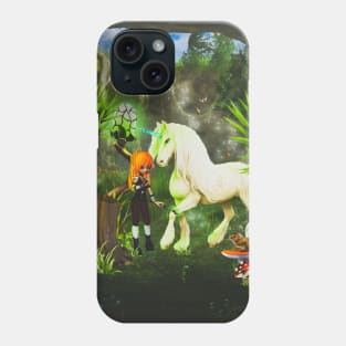 Beautiful unicorn with fairy Phone Case