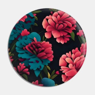 Carnation Dark Abstract Artwork Pin