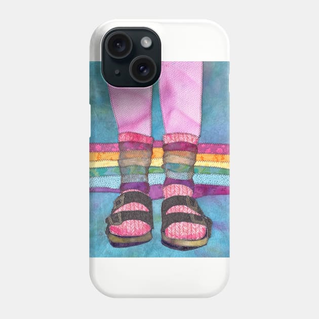 Birkenstock and Socks Phone Case by karenpaytonart